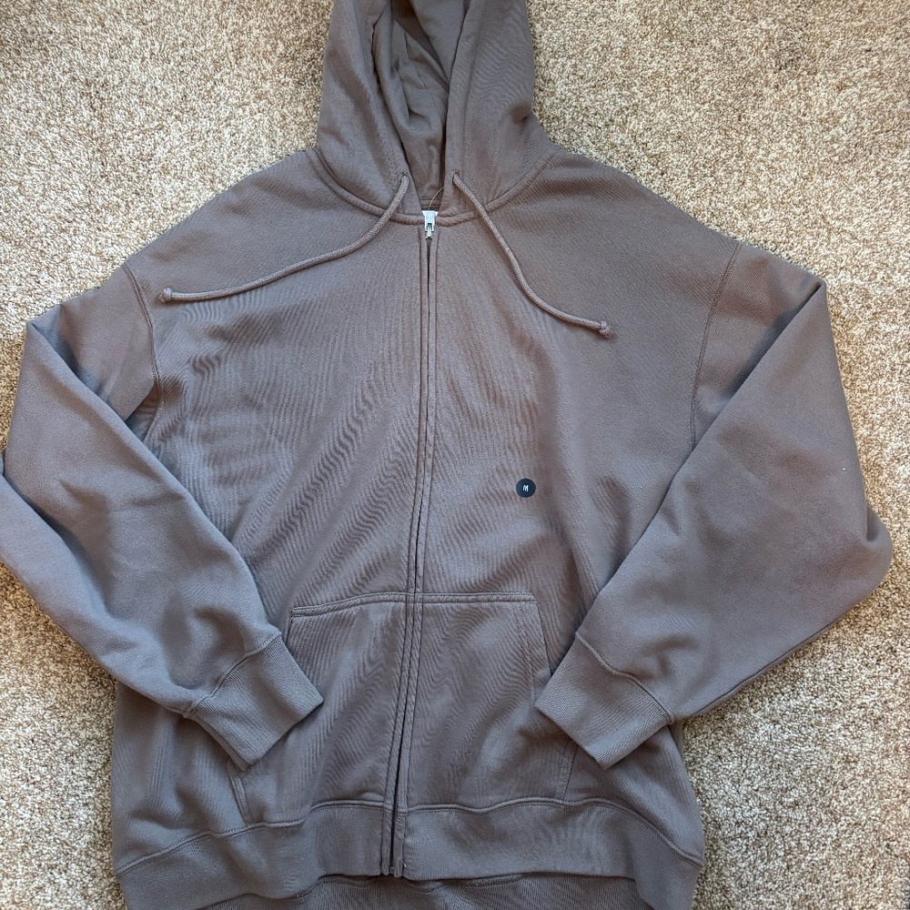 Oversized Terry Zip Up Hoodie
